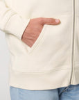 Le sweatshirt unisexe à capuche et à fermeture éclair en coton bio