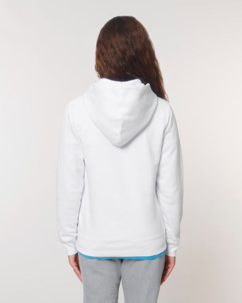 Le sweatshirt unisexe à capuche et à fermeture éclair en coton bio