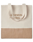 Tote bag original en coton et toile de jute