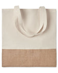 Tote bag original en coton et toile de jute